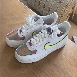 Nike White and Rainbow Sneakers - Easter Edition